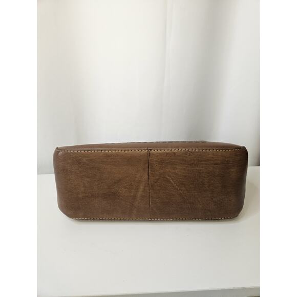 Vintage Brown Leather Tooled Floral Purse - Flap Snap Closure Rugero Horse Roses - Picture 12 of 16